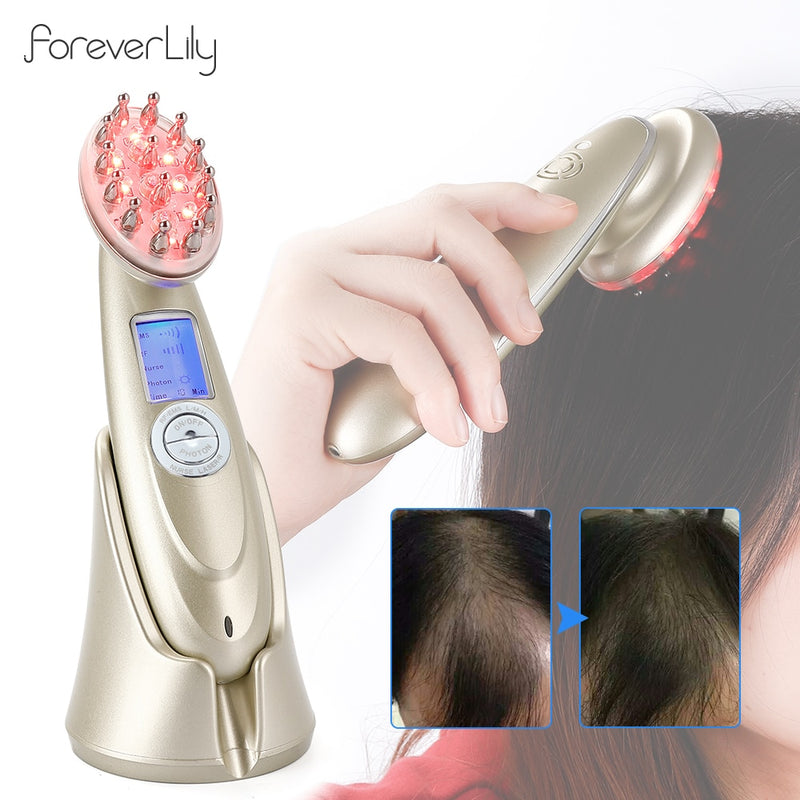 Electric Laser Hair Growth Comb Infrared EMS RF Vibration Massager Microcurrent Hair Care Hair Loss Treatment Hair Regrowth